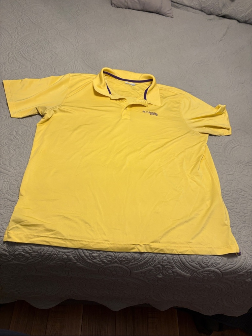 Columbia Men’s Yellow Polo with Contrast Trim